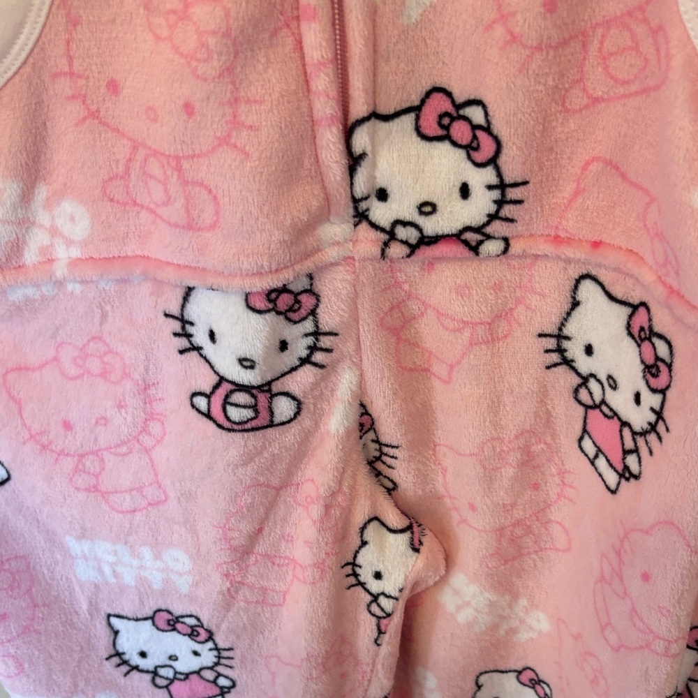 Hello Kitty Pink and White Hooded Pajama Onesie - Picture 6 of 6